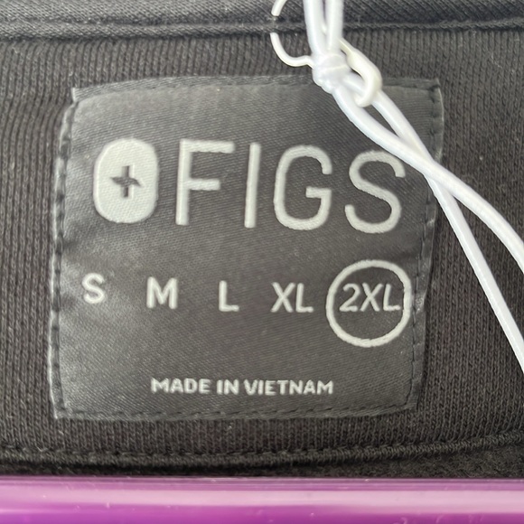 FIGS Black On-Shift Full Zip Hoodie - Picture 3 of 8